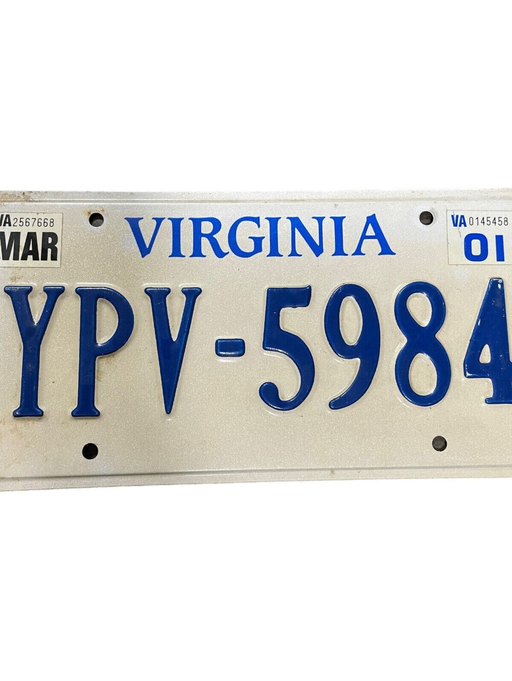 Virginia license plate YPV 5984 Vintage Man Cave Garage Classic Car Decor 1991